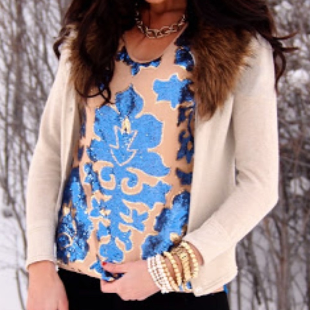 NWT Neiman Marcus Tracy Reese Target Sequin Blouse
